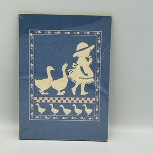 Vintage Hallmark Postcards Girl Leading Geese Country Sealed NOS Pack of 12 Blue